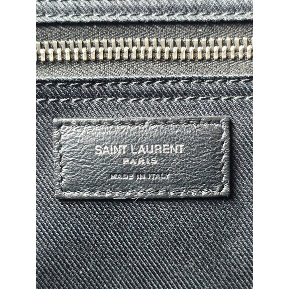 Saint Laurent Noé Rive Gauche Large Tote Bag Black Calfskin Leather YSL Shopper - Picture 10 of 13